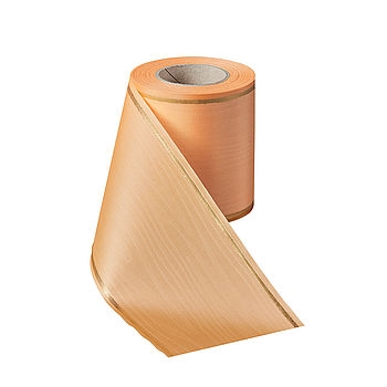 Präge-Moiré Pfirsich mit Goldrand