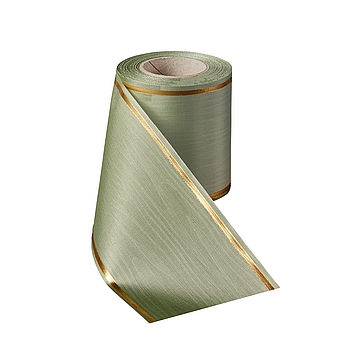 Präge-Moiré Hellgrün mit Goldrand