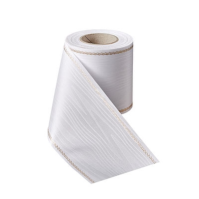 Präge-Moiré Weiß mit Z-Ranke Goldrand