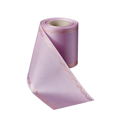 Präge-Moiré Altrosa mit Rand Perlenkette in Gold