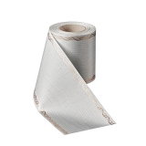 Präge-Moiré Hellgrau mit Rand Perlenkette in Gold Präge-Moiré Hellgrau mit Rand Perlenkette in Gold