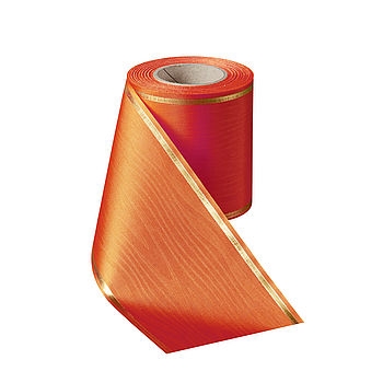 Präge-Moiré Orange mit Goldrand