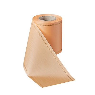 Präge-Moiré Pfirsich mit Z-Ranke Goldrand