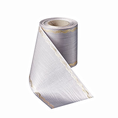 Präge-Moiré Silber mit Rand Perlenkette in Gold