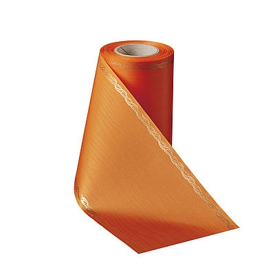 Präge-Moiré Terracotta mit Rand Perlenkette in Gold