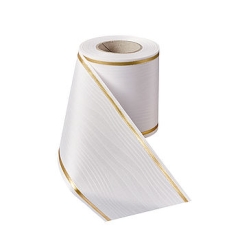 Präge-Moiré Weiß mit Goldrand