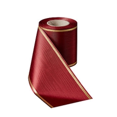 Präge-Moiré Kardinalrot mit Goldrand