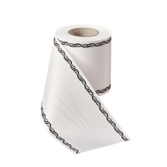 Präge-Moiré Weiß mit Rand Perlenkette in Schwarz Präge-Moiré Weiß mit Rand Perlenkette in Schwarz