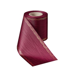 Präge-Moiré Kardinalrot mit Rand Perlenkette in Gold Präge-Moiré Kardinalrot mit Rand Perlenkette in Gold