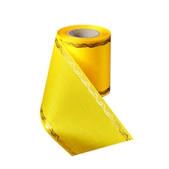 Präge-Moiré Gelb mit Rand Perlenkette in Gold Präge-Moiré Gelb mit Rand Perlenkette in Gold