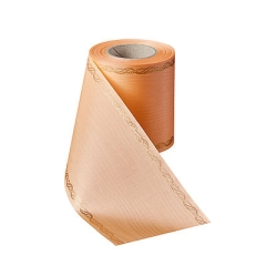 Präge-Moiré Pfirsich mit Rand Perlenkette in Gold Präge-Moiré Pfirsich mit Rand Perlenkette in Gold