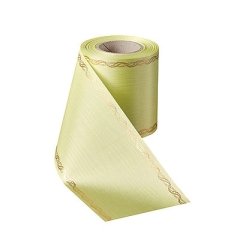 Präge-Moiré Apfelgrün mit Rand Perlenkette in Gold Präge-Moiré Apfelgrün mit Rand Perlenkette in Gold