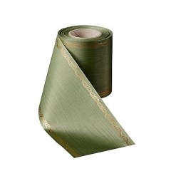 Präge-Moiré Hellgrün mit Rand Perlenkette in Gold Präge-Moiré Hellgrün mit Rand Perlenkette in Gold